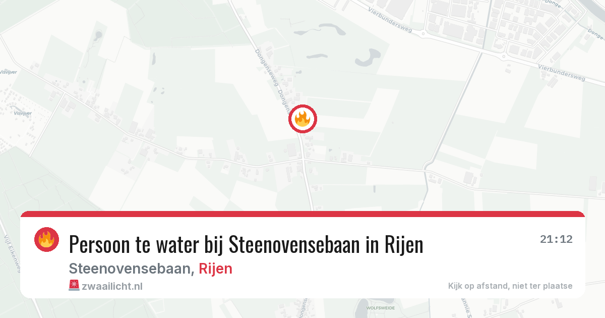Persoon te water bij Steenovensebaan in Rijen — 29 mrt 2026