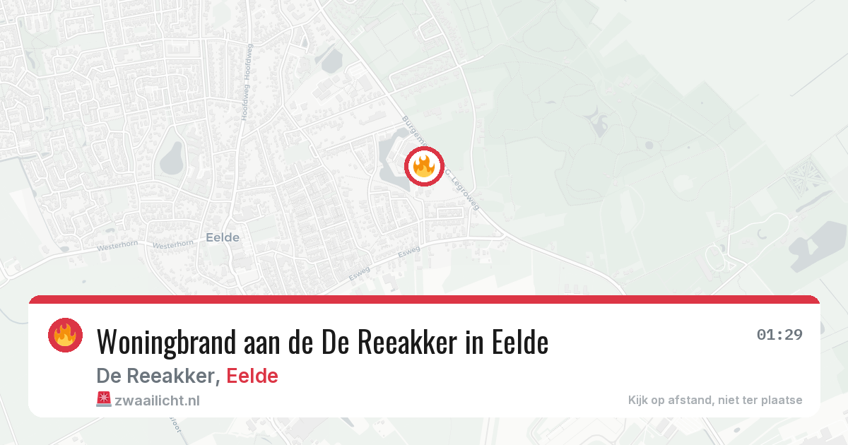 Woningbrand aan de De Reeakker in Eelde — 27 jun 2026