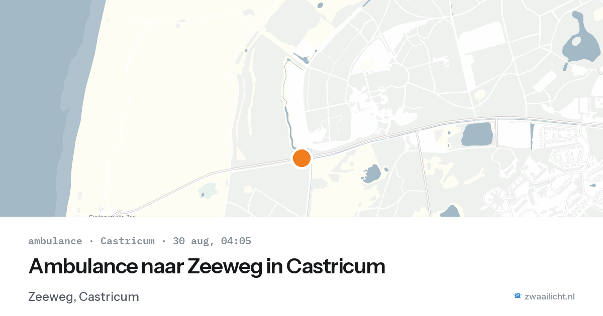 Ambulance naar Zeeweg in Castricum — 30 aug 2026