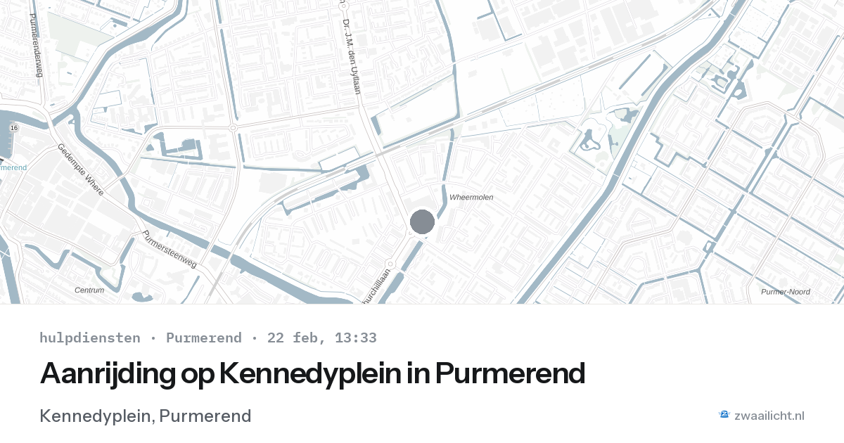 Aanrijding op Kennedyplein in Purmerend — 22 feb 2026