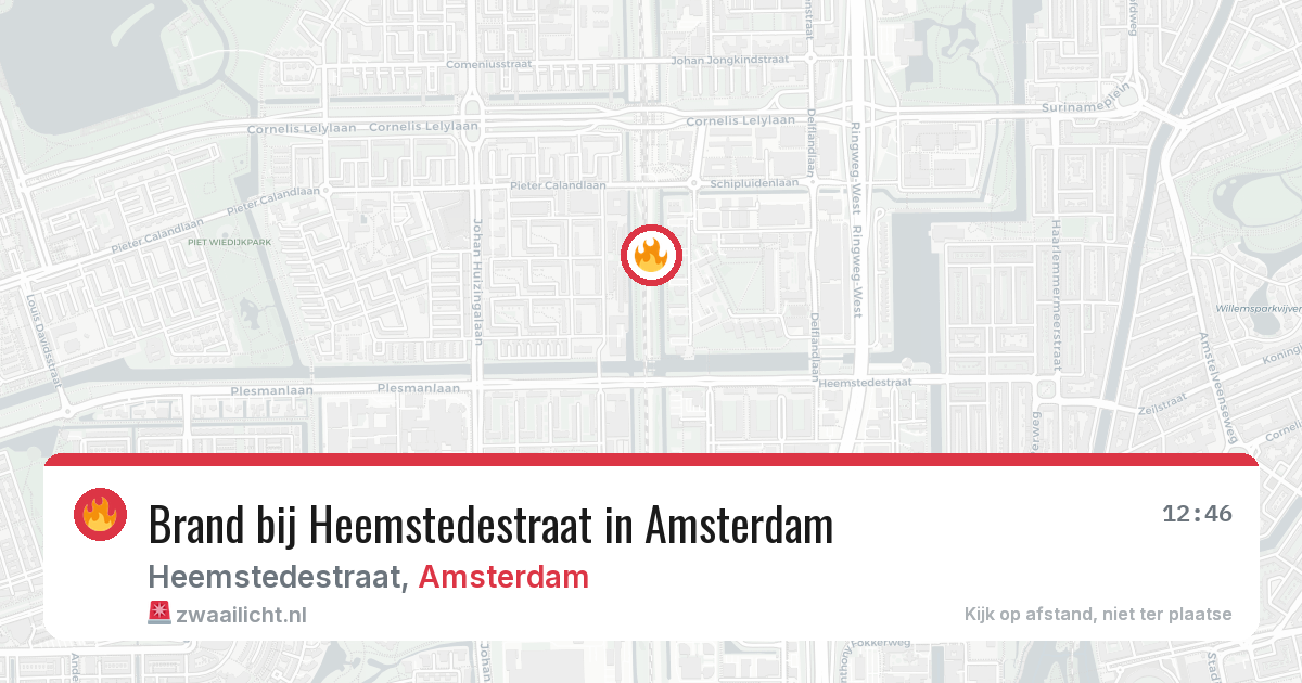 Brand bij Heemstedestraat in Amsterdam — 29 jan 2026