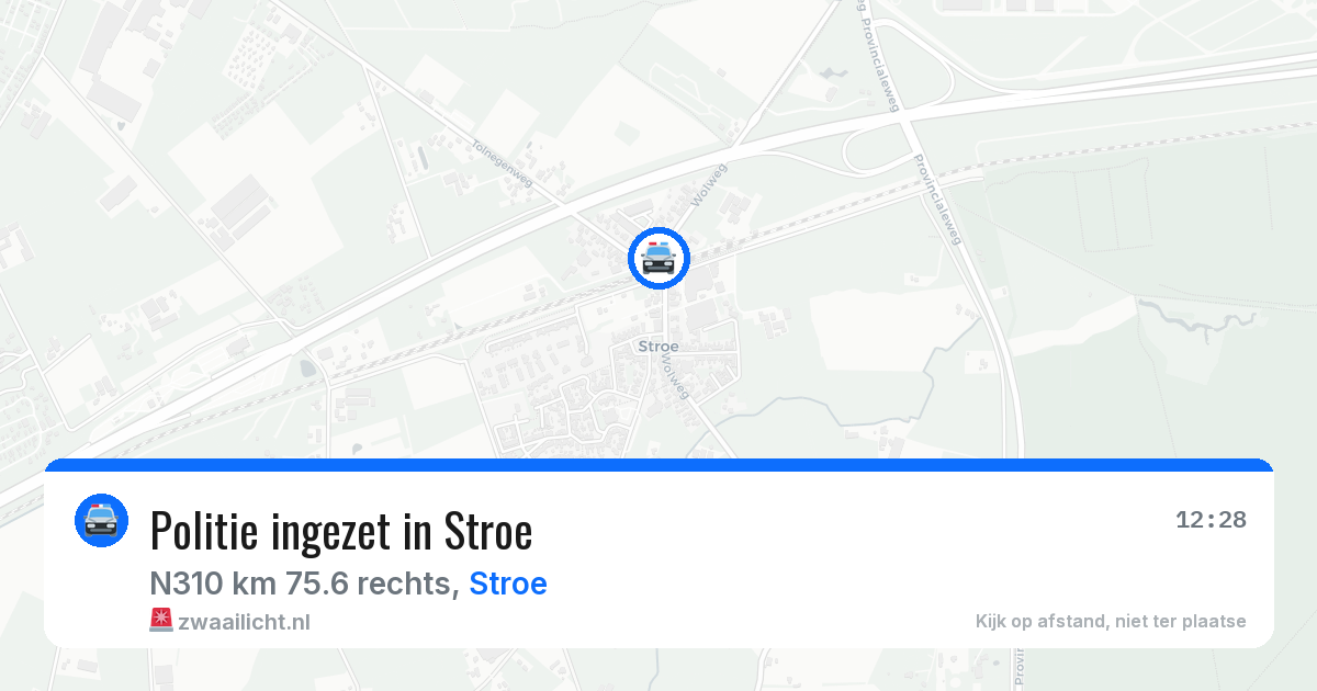 Politie ingezet in Stroe — 3 aug 2026 | 🚨 Zwaailicht.nl