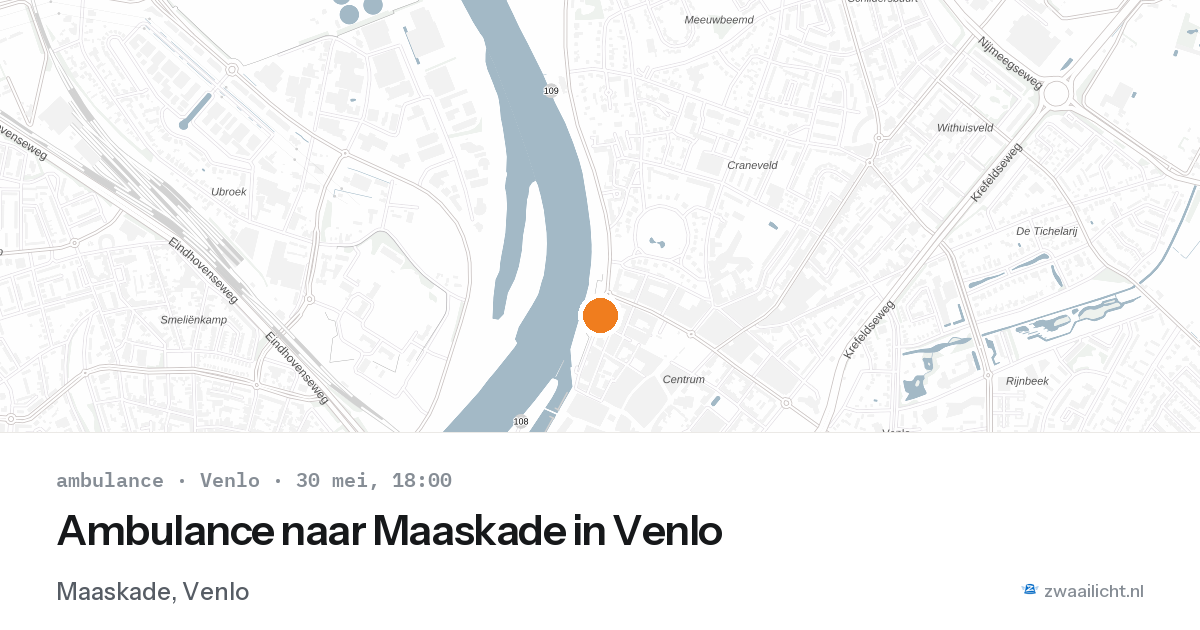 Ambulance naar Maaskade in Venlo — 30 mei 2026