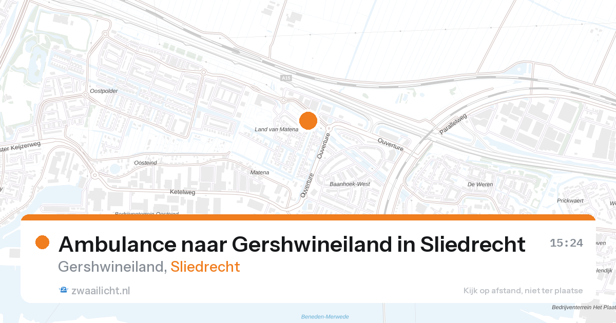 Ambulance naar Gershwineiland in Sliedrecht — 14 mei 2026