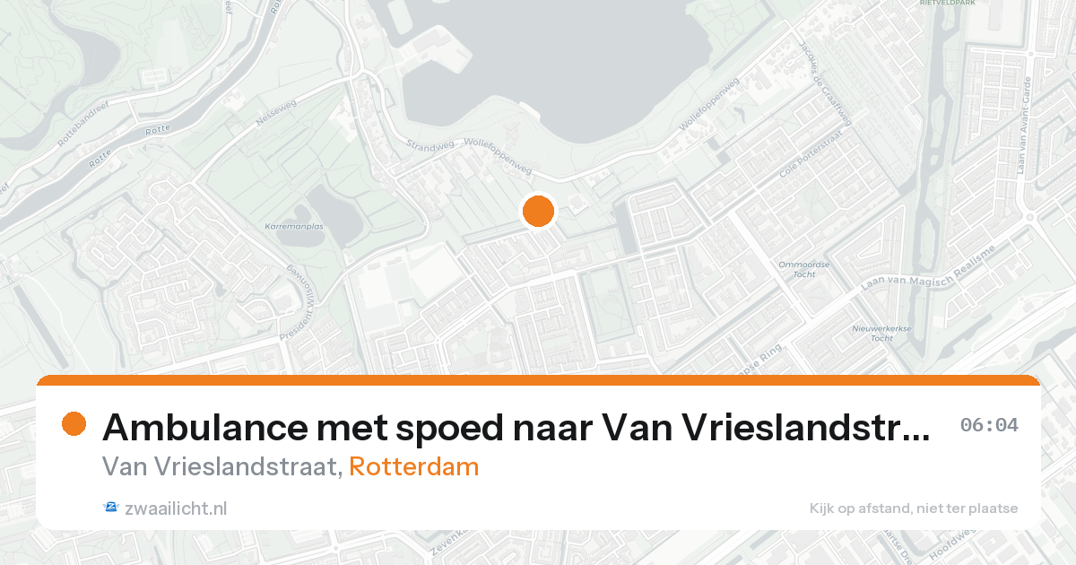 Ambulance met spoed naar Van Vrieslandstraat in Rotterdam — 17 aug 2026