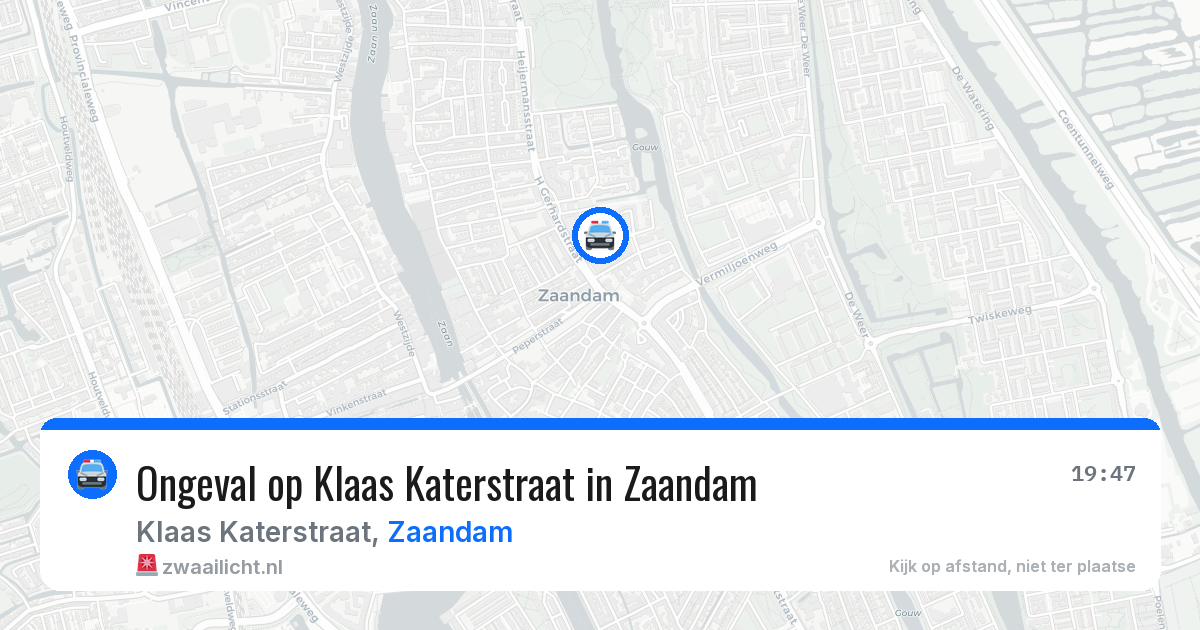 Ongeval op Klaas Katerstraat in Zaandam — 6 jul 2026