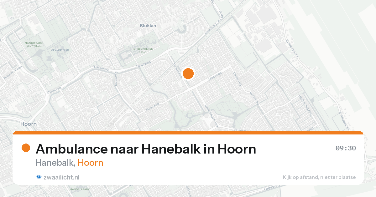 Ambulance naar Hanebalk in Hoorn — 19 aug 2026