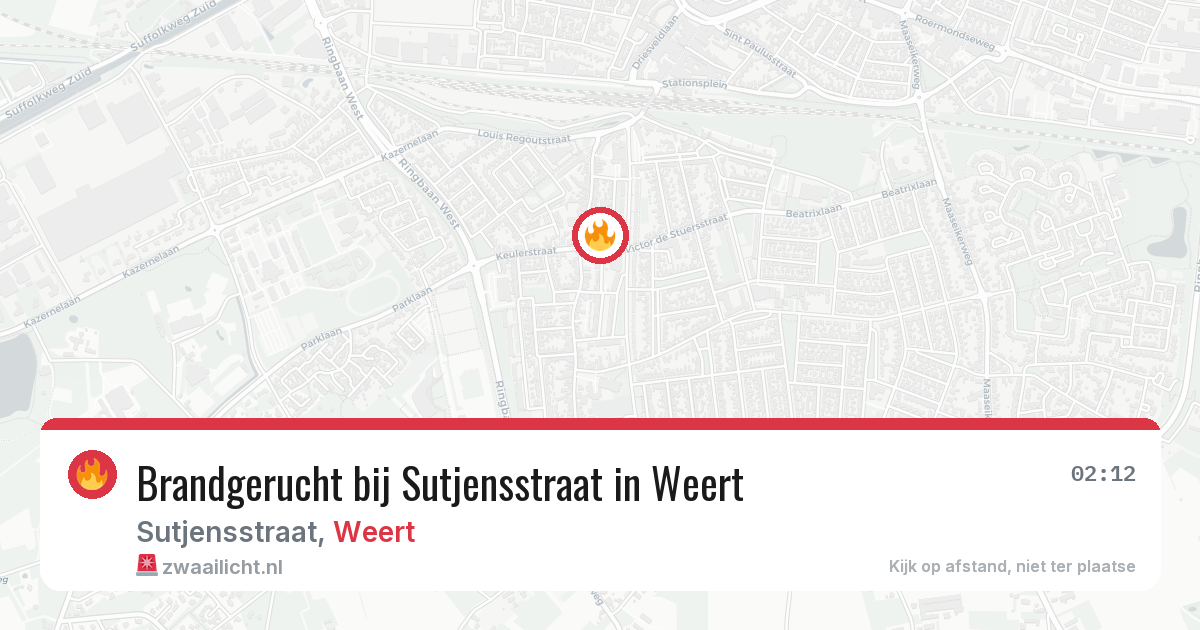 Brandgerucht bij Sutjensstraat in Weert — 24 jul 2026