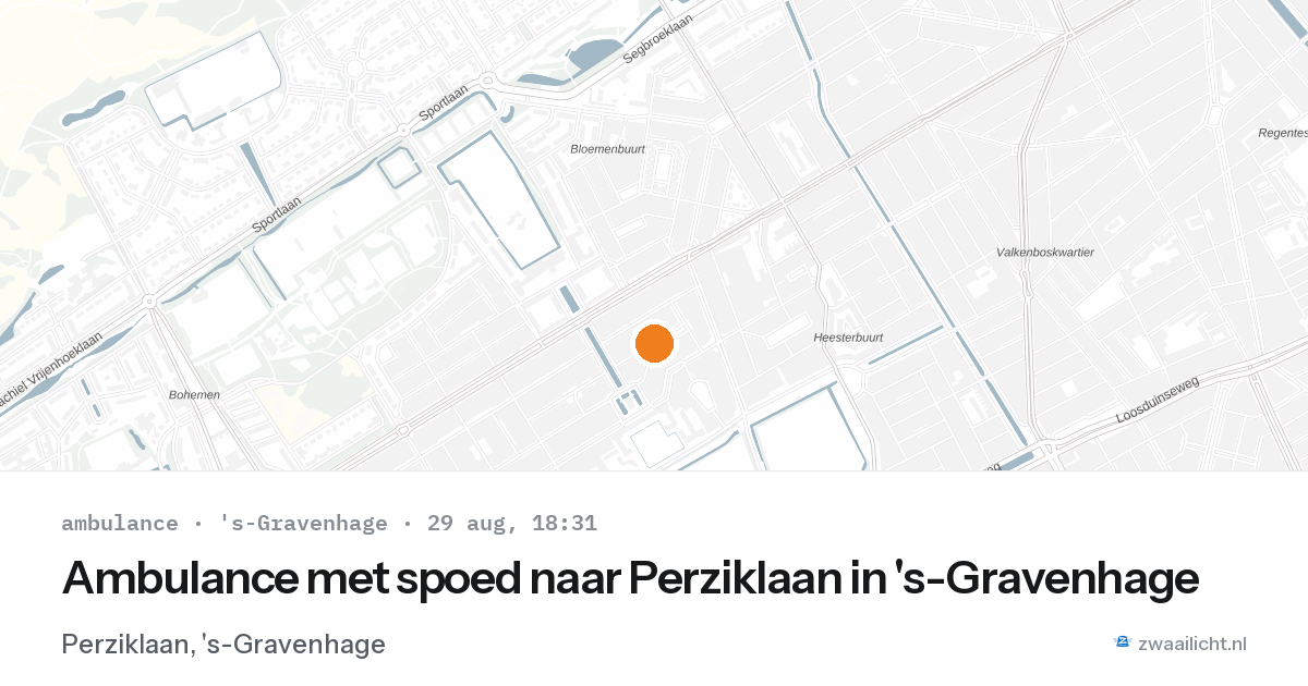 Ambulance met spoed naar Perziklaan in 's-Gravenhage — 29 aug 2026