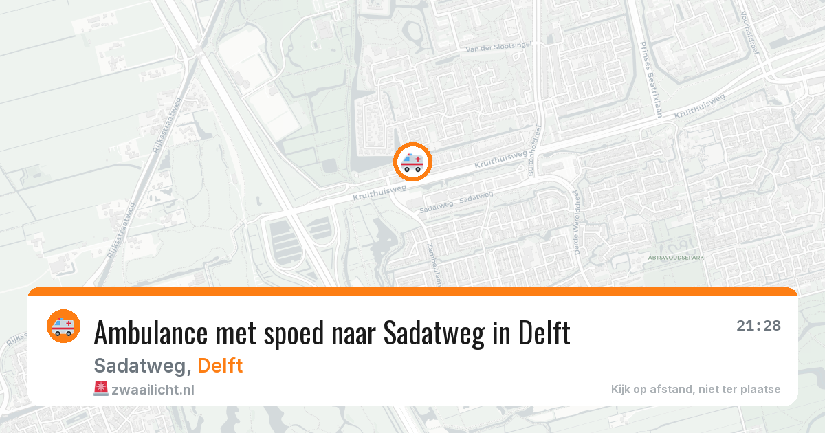 Ambulance met spoed naar Sadatweg in Delft — 15 jun 2026