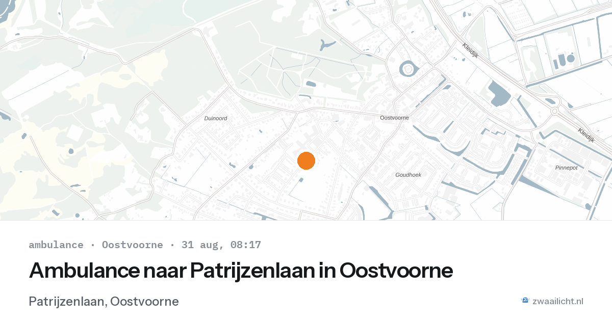 Ambulance naar Patrijzenlaan in Oostvoorne — 31 aug 2026