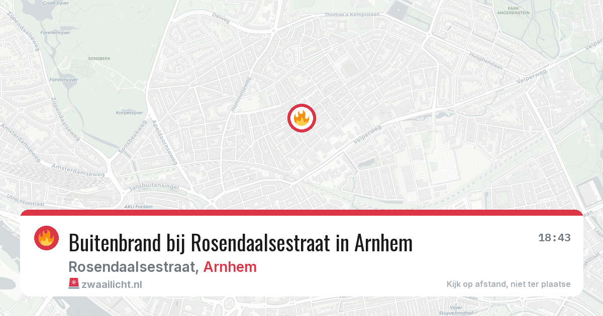 Buitenbrand bij Rosendaalsestraat in Arnhem — 20 apr 2026
