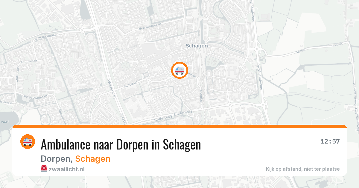 Ambulance naar Dorpen in Schagen — 13 aug 2026