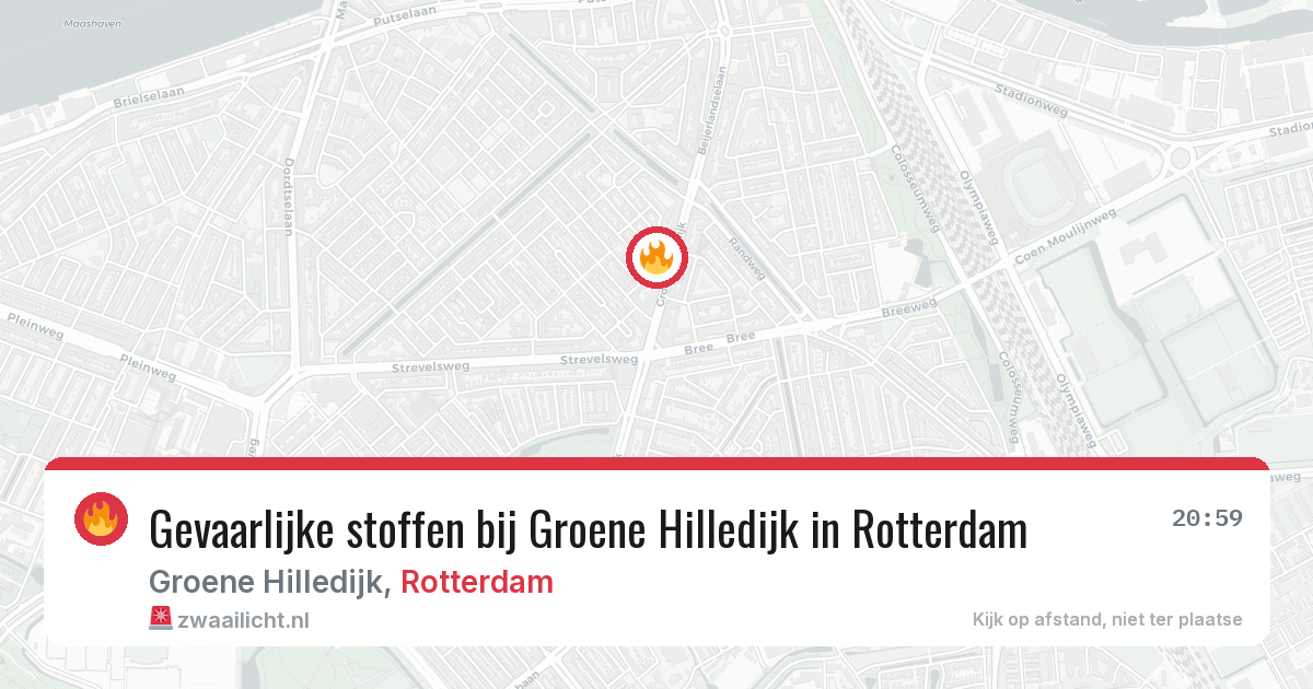 Gevaarlijke stoffen bij Groene Hilledijk in Rotterdam — 8 jul 2026