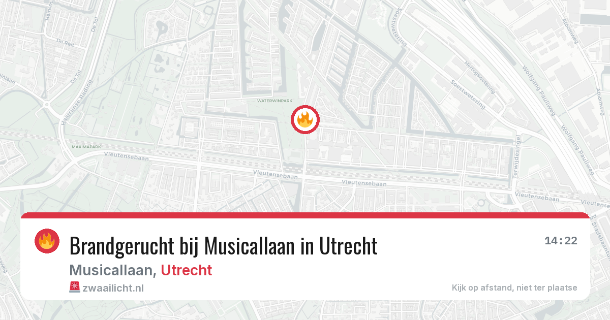 Brandgerucht bij Musicallaan in Utrecht — 14 jul 2026