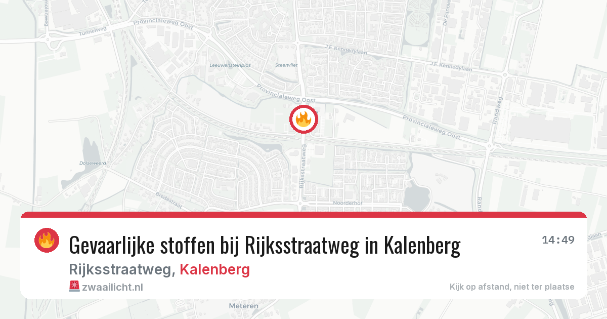 Gevaarlijke stoffen bij Rijksstraatweg in Kalenberg — 14 mrt 2026