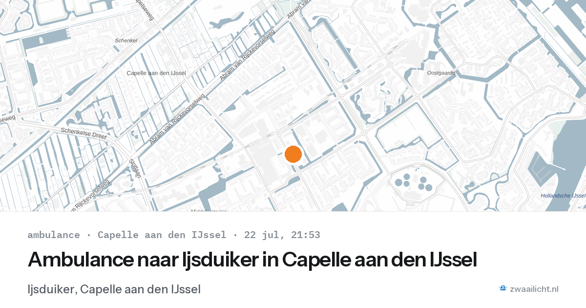 Ambulance naar Ijsduiker in Capelle aan den IJssel — 22 jul 2026