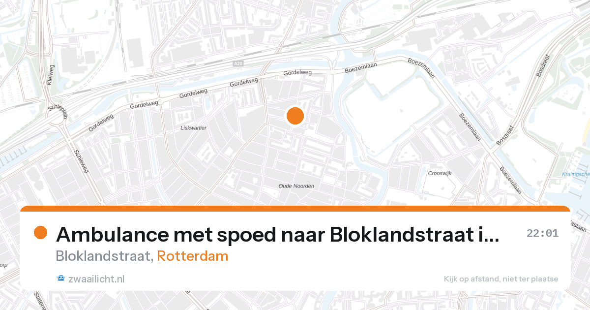 Ambulance met spoed naar Bloklandstraat in Rotterdam — 28 aug 2026