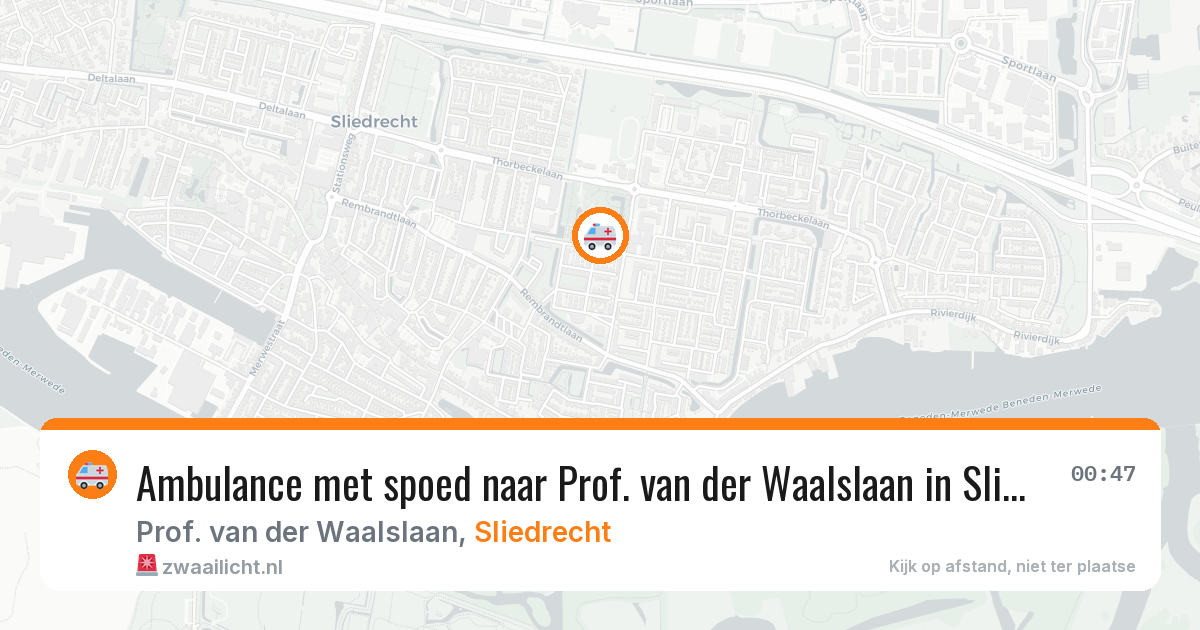 Ambulance met spoed naar Prof. van der Waalslaan in Sliedrecht — 11 feb 2026