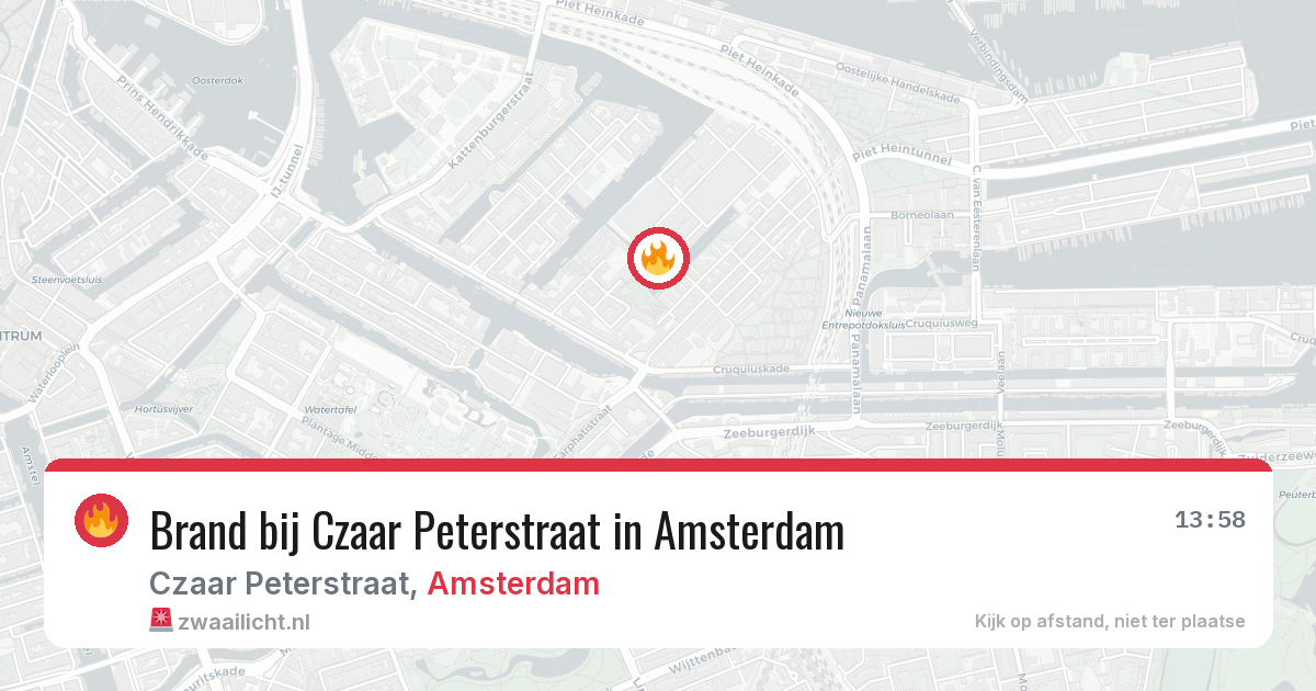 Brand bij Czaar Peterstraat in Amsterdam — 29 mei 2026