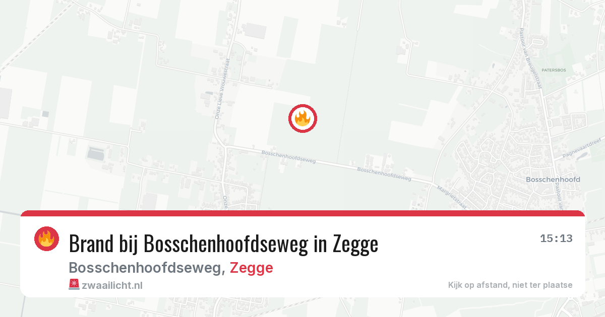 Brand bij Bosschenhoofdseweg in Zegge — 23 mrt 2026
