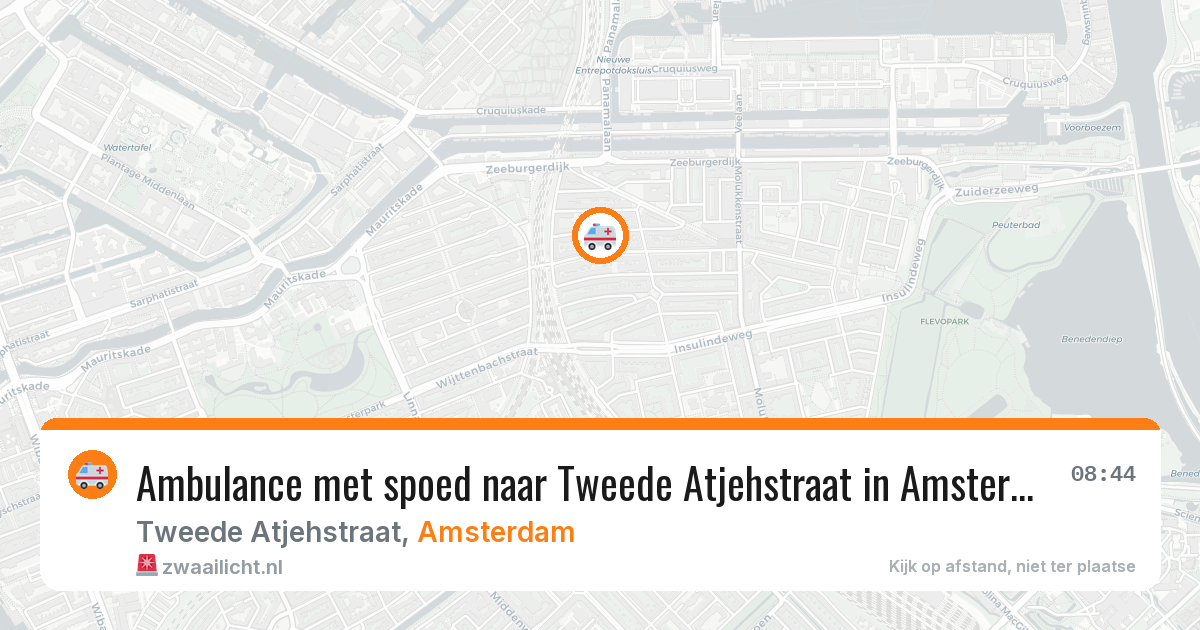 Ambulance met spoed naar Tweede Atjehstraat in Amsterdam — 18 jul 2026