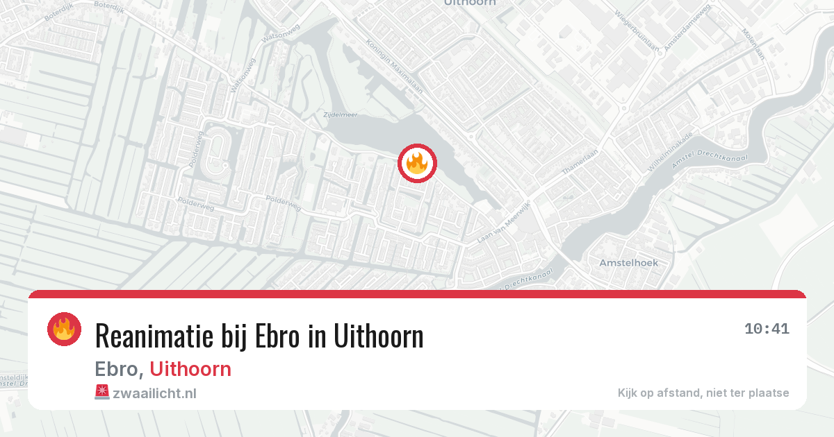Reanimatie bij Ebro in Uithoorn — 18 mei 2026