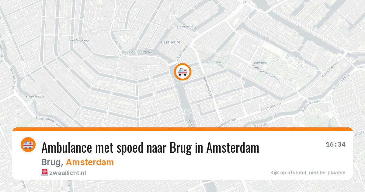 Ambulance met spoed naar Brug in Amsterdam — 15 jun 2026