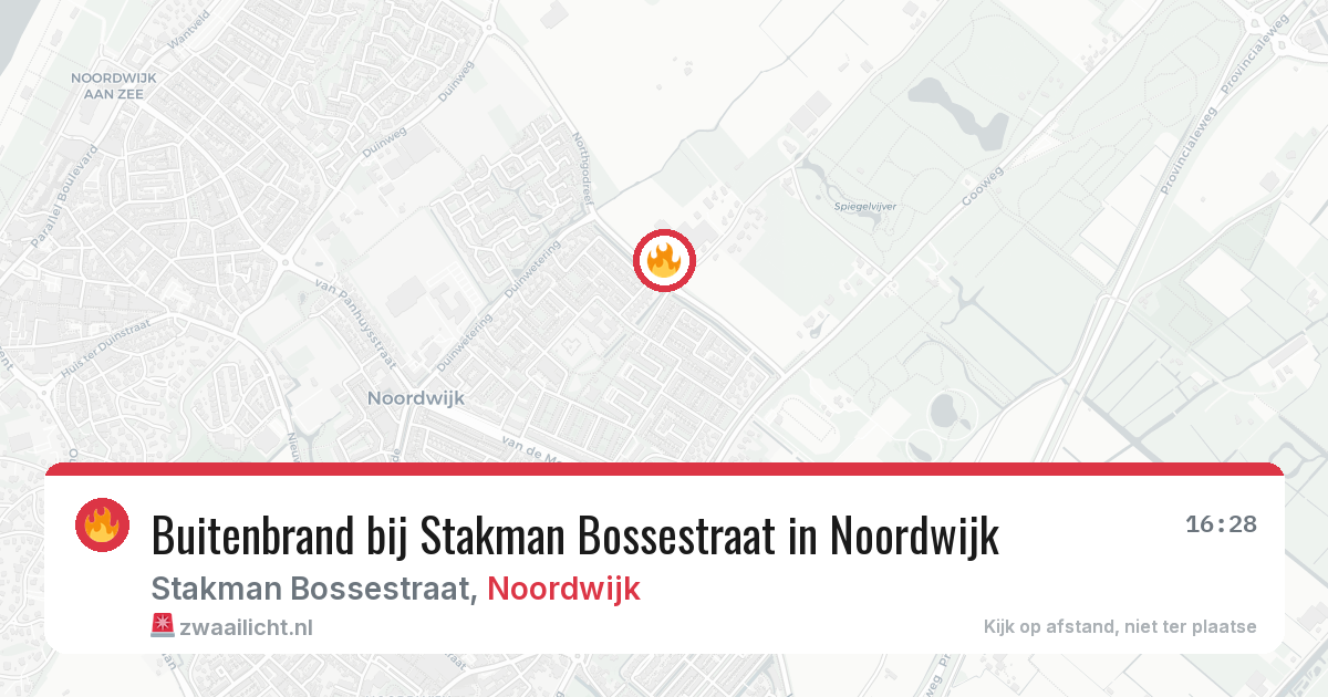 Buitenbrand bij Stakman Bossestraat in Noordwijk — 28 jun 2026