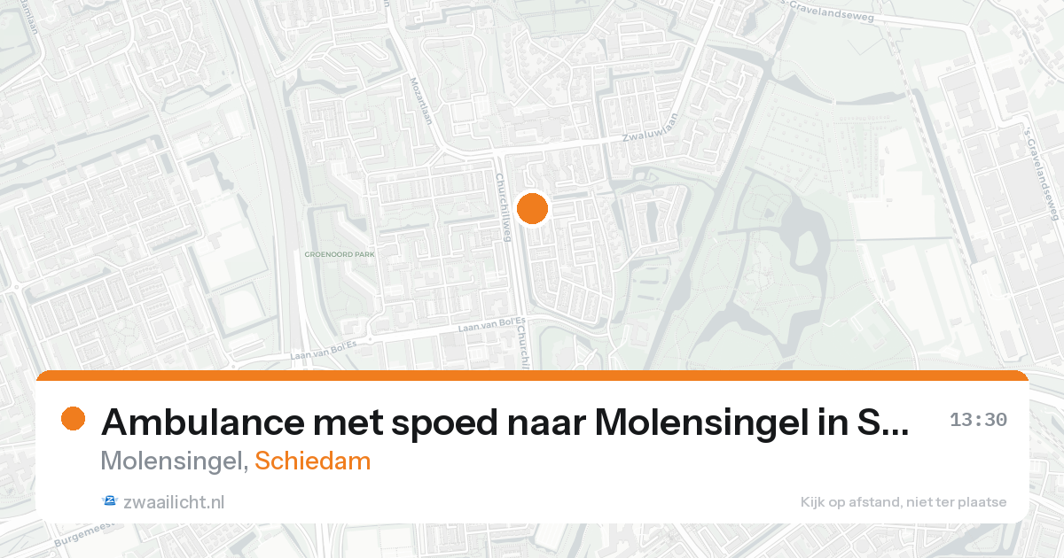 Ambulance met spoed naar Molensingel in Schiedam — 16 aug 2026