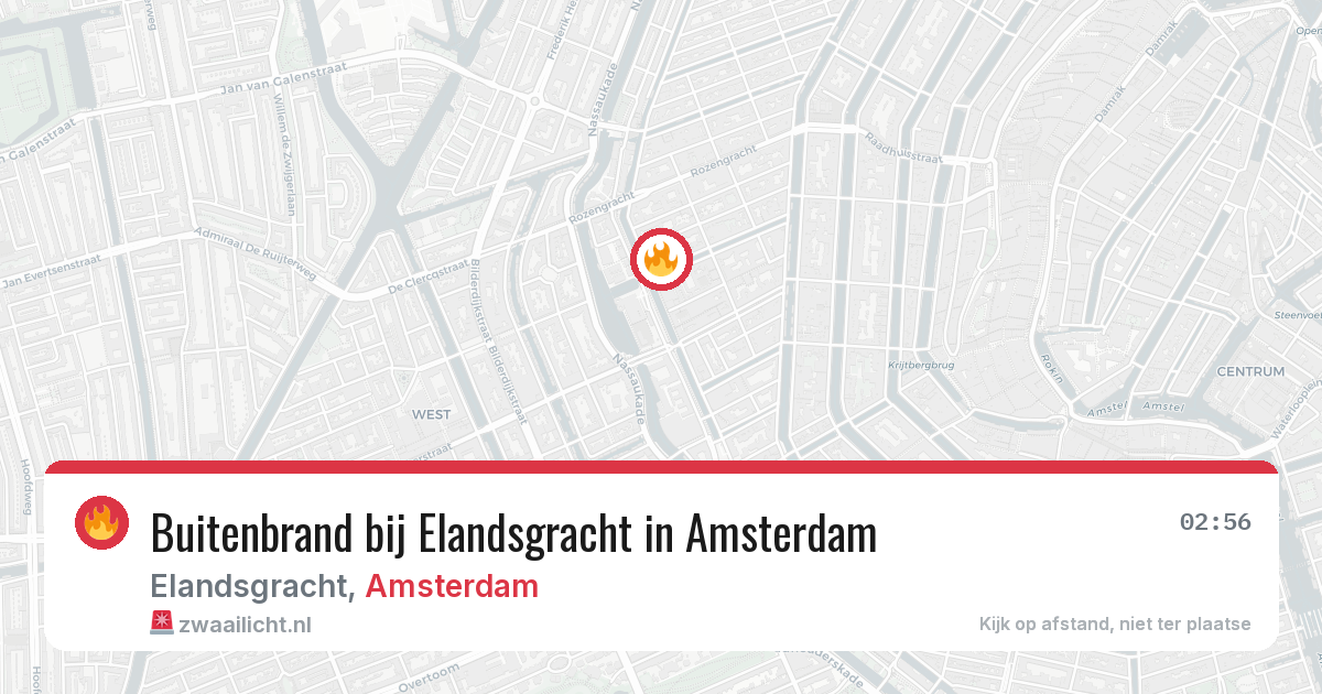 Buitenbrand bij Elandsgracht in Amsterdam — 16 apr 2026