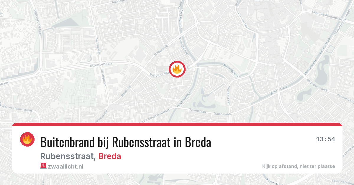 Buitenbrand bij Rubensstraat in Breda — 24 mrt 2026