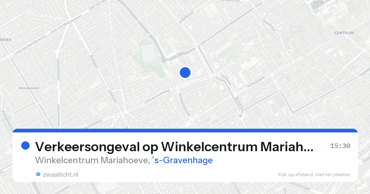 Verkeersongeval op Winkelcentrum Mariahoeve in 's-Gravenhage — 20 aug 2026