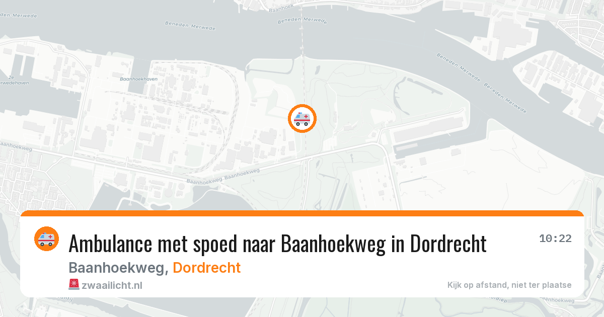 Ambulance met spoed naar Baanhoekweg in Dordrecht — 14 aug 2026