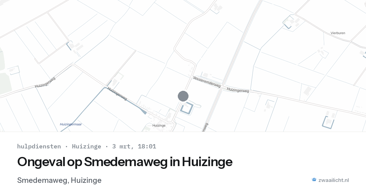 Ongeval op Smedemaweg in Huizinge — 3 mrt 2026