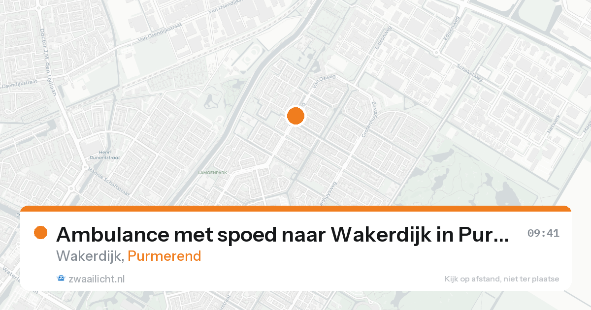 Ambulance met spoed naar Wakerdijk in Purmerend — 23 feb 2026