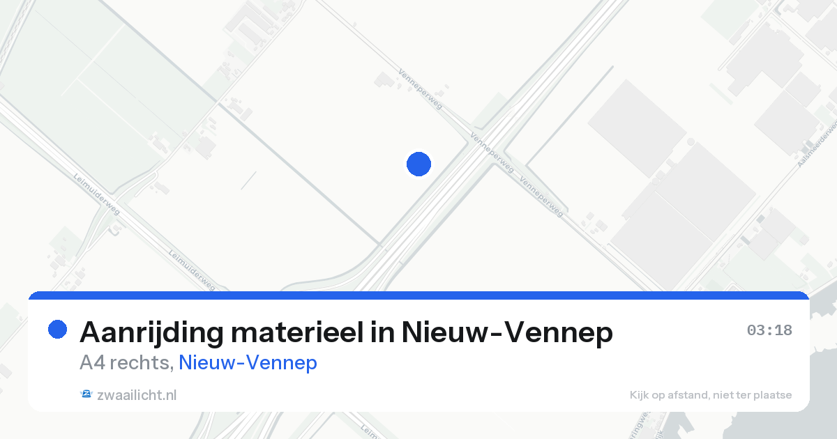 Aanrijding materieel in Nieuw-Vennep — 20 aug 2026