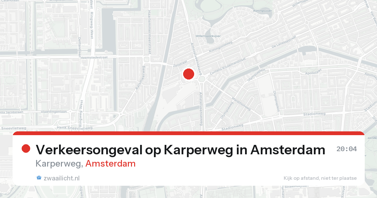 Verkeersongeval op Karperweg in Amsterdam — 26 mrt 2026