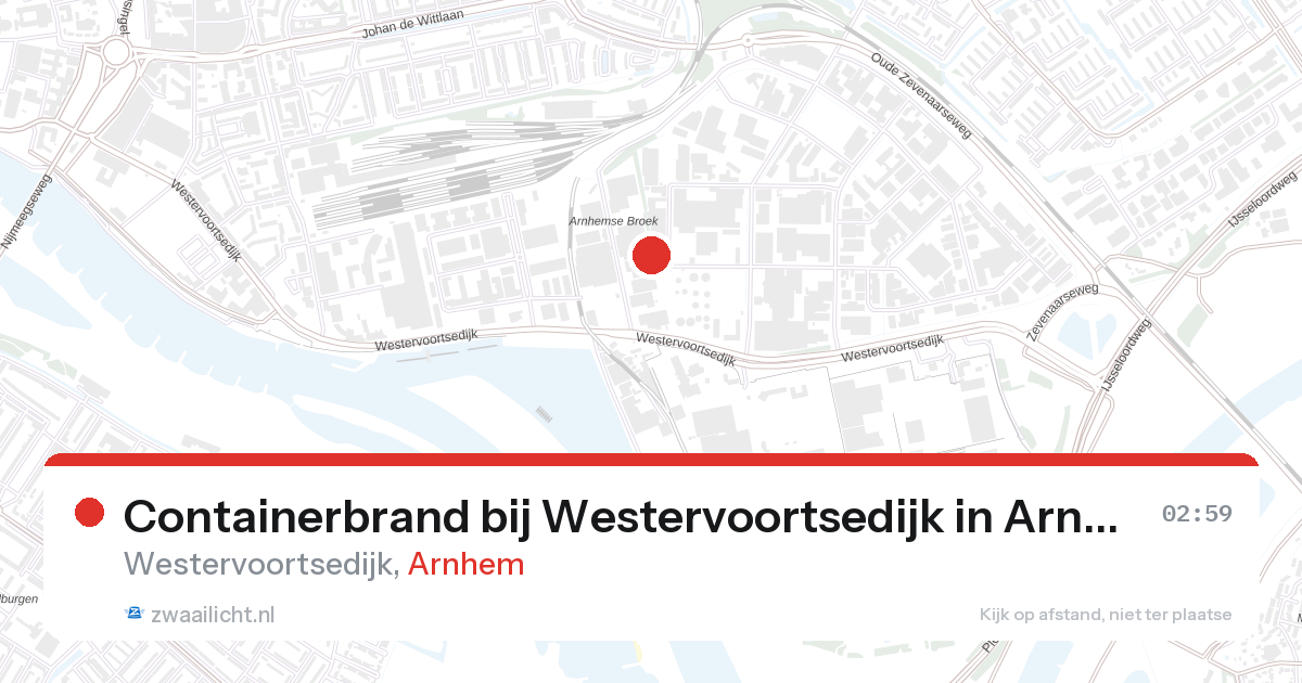 Containerbrand bij Westervoortsedijk in Arnhem — 28 aug 2026