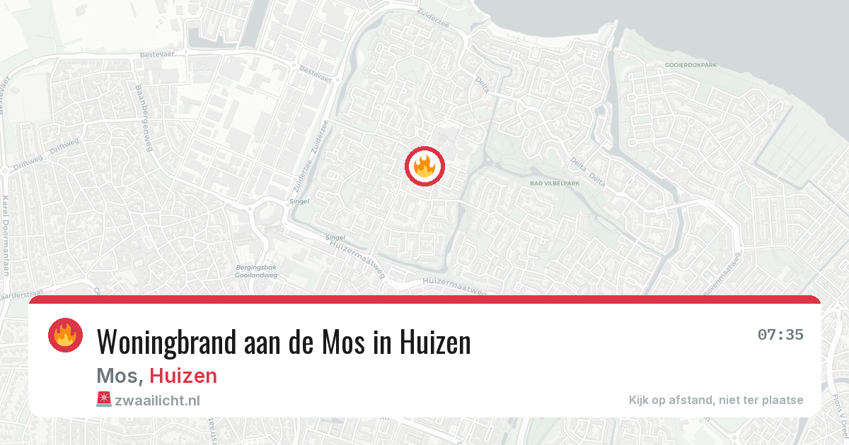 Woningbrand aan de Mos in Huizen — 20 jan 2026