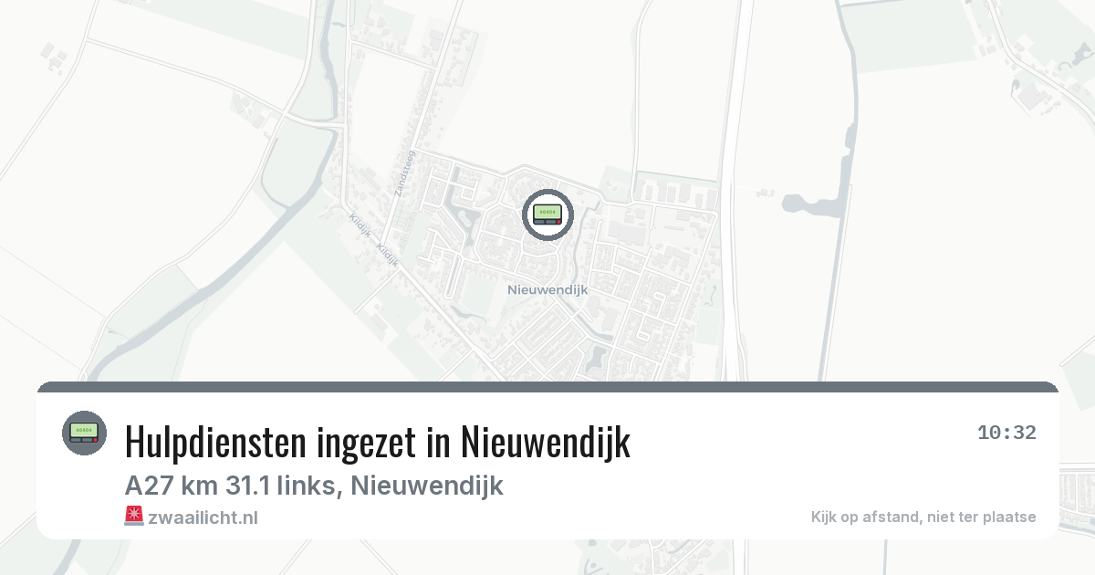 Hulpdiensten ingezet in Nieuwendijk — 23 mrt 2026 | 🚨 Zwaailicht.nl
