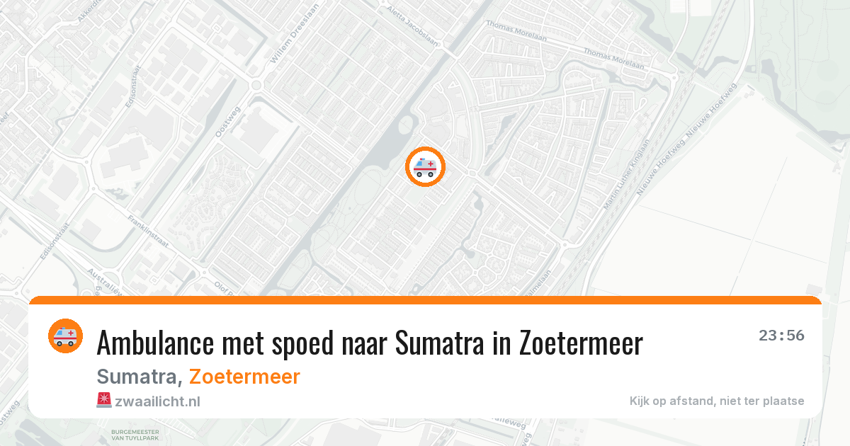 Ambulance met spoed naar Sumatra in Zoetermeer — 10 aug 2026