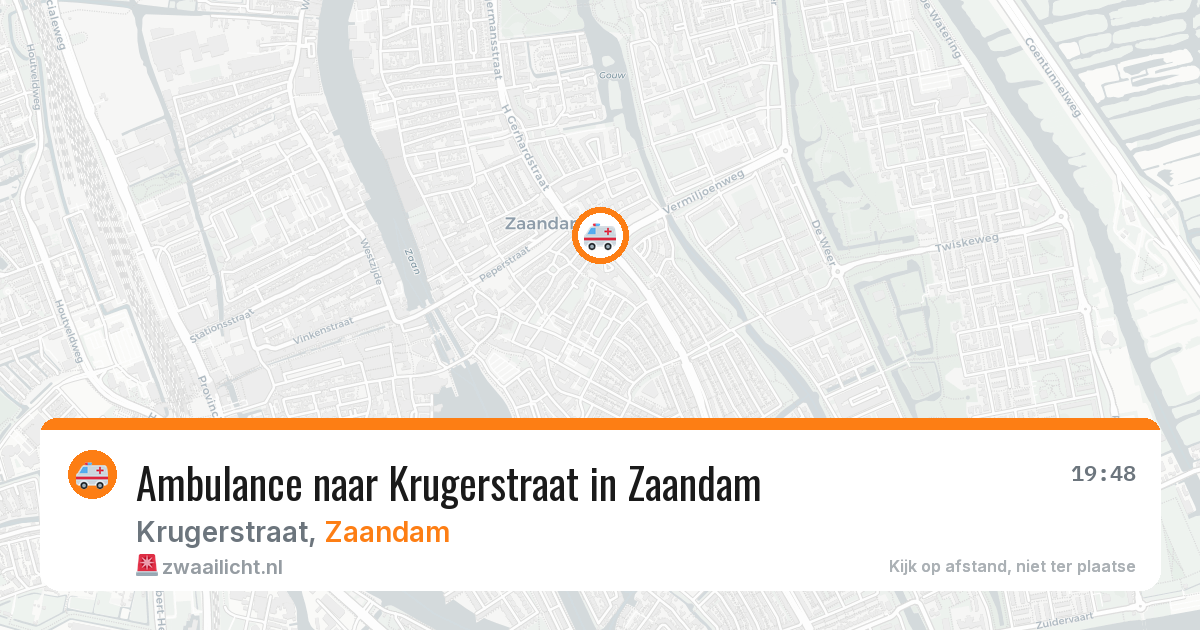 Ambulance naar Krugerstraat in Zaandam — 8 aug 2026