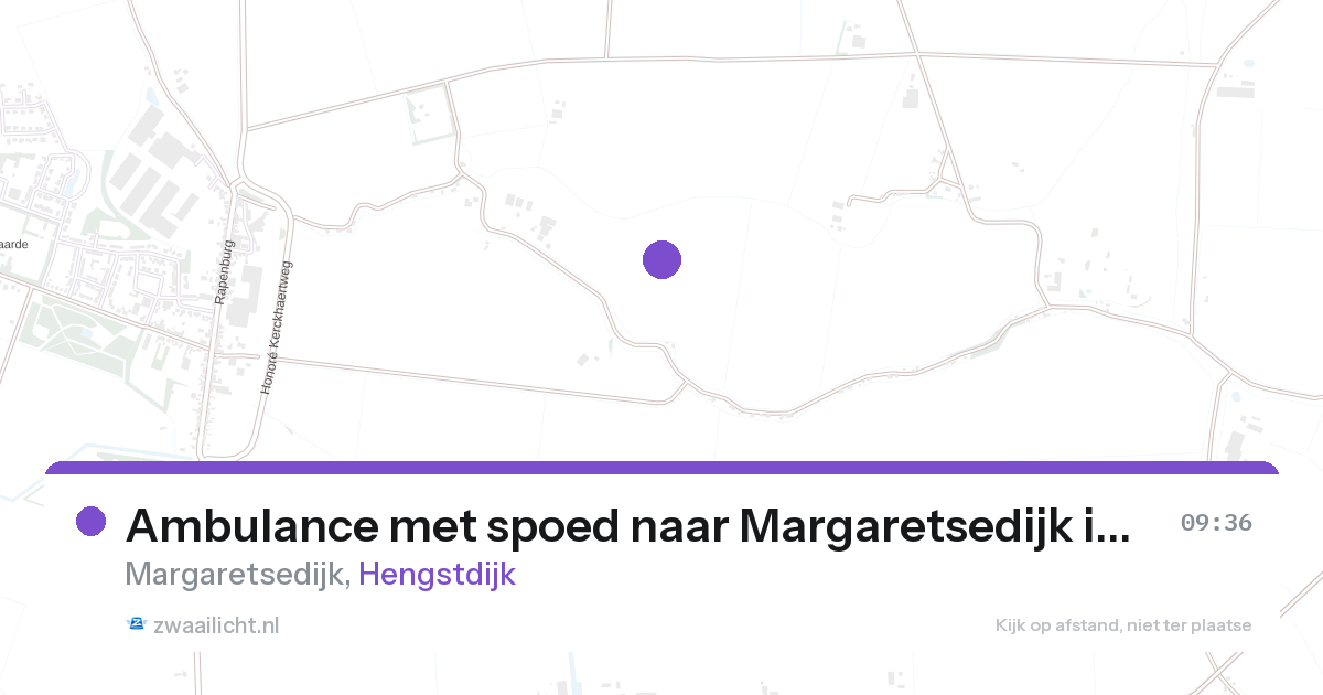 Ambulance met spoed naar Margaretsedijk in Hengstdijk — 27 aug 2026