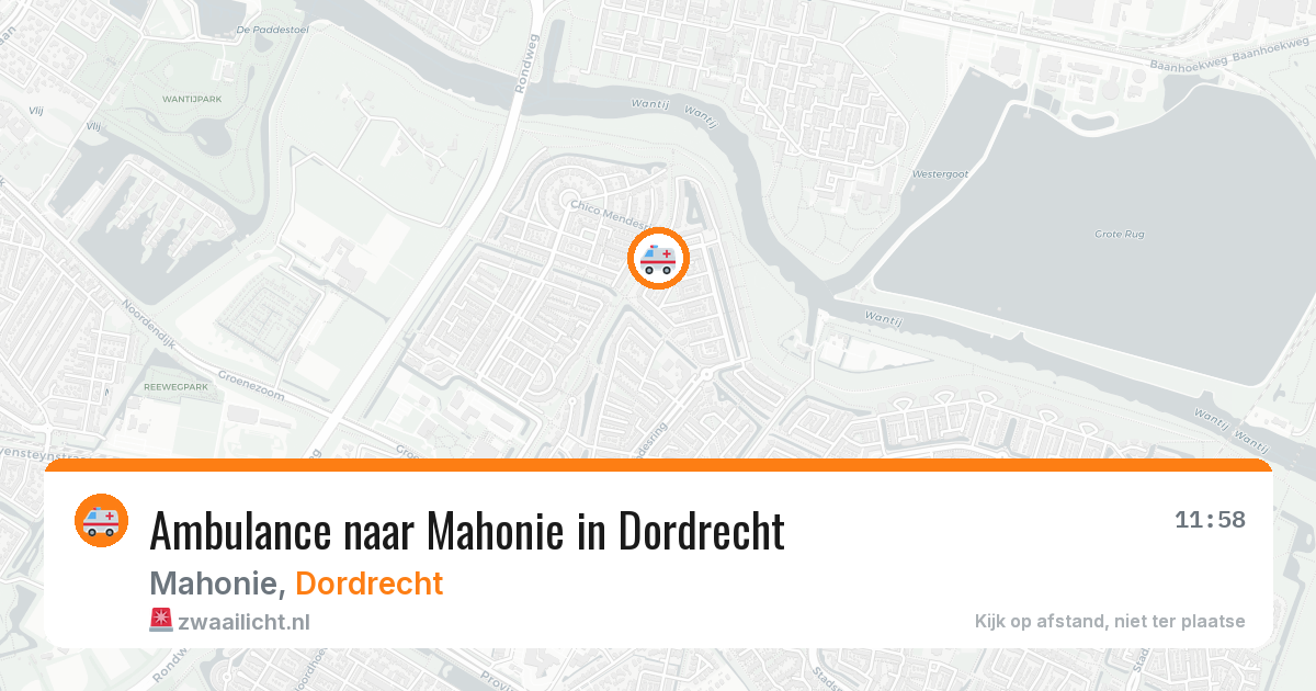 Ambulance naar Mahonie in Dordrecht — 3 jul 2026