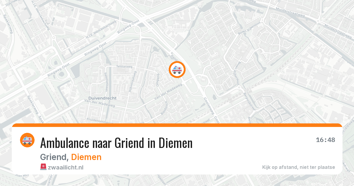 Ambulance naar Griend in Diemen — 17 mei 2026