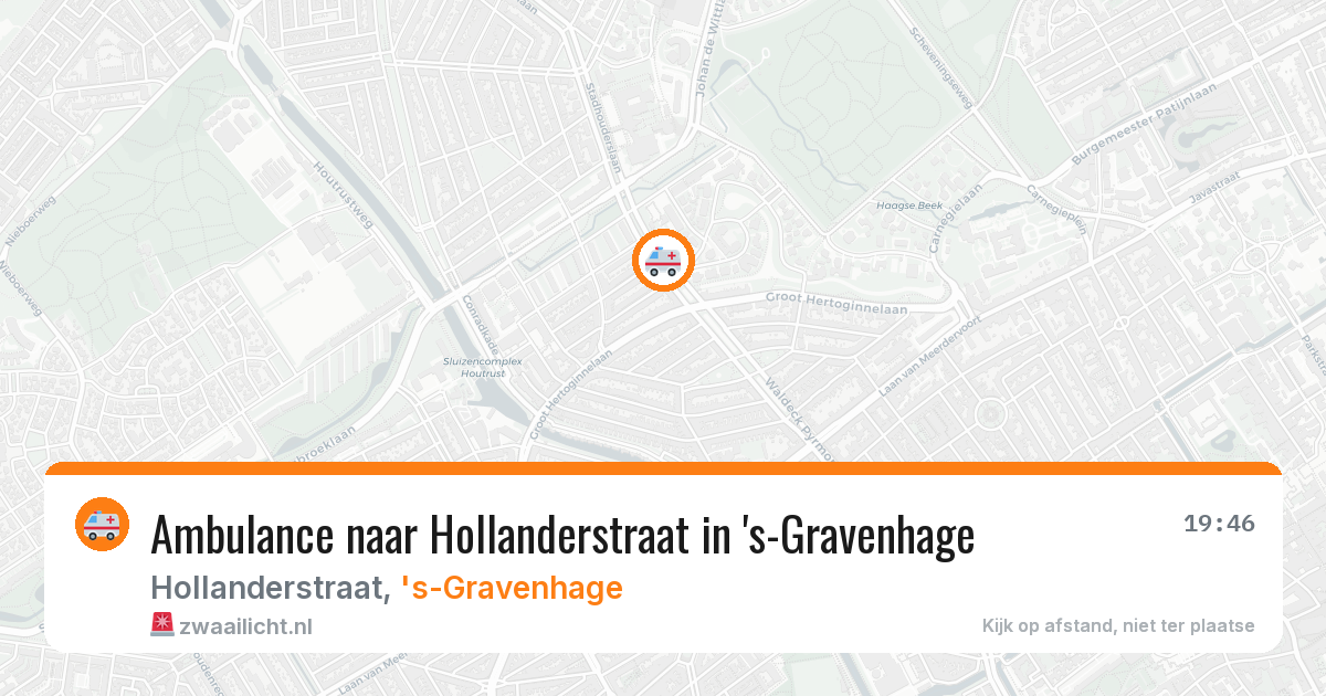 Ambulance naar Hollanderstraat in 's-Gravenhage — 4 aug 2026