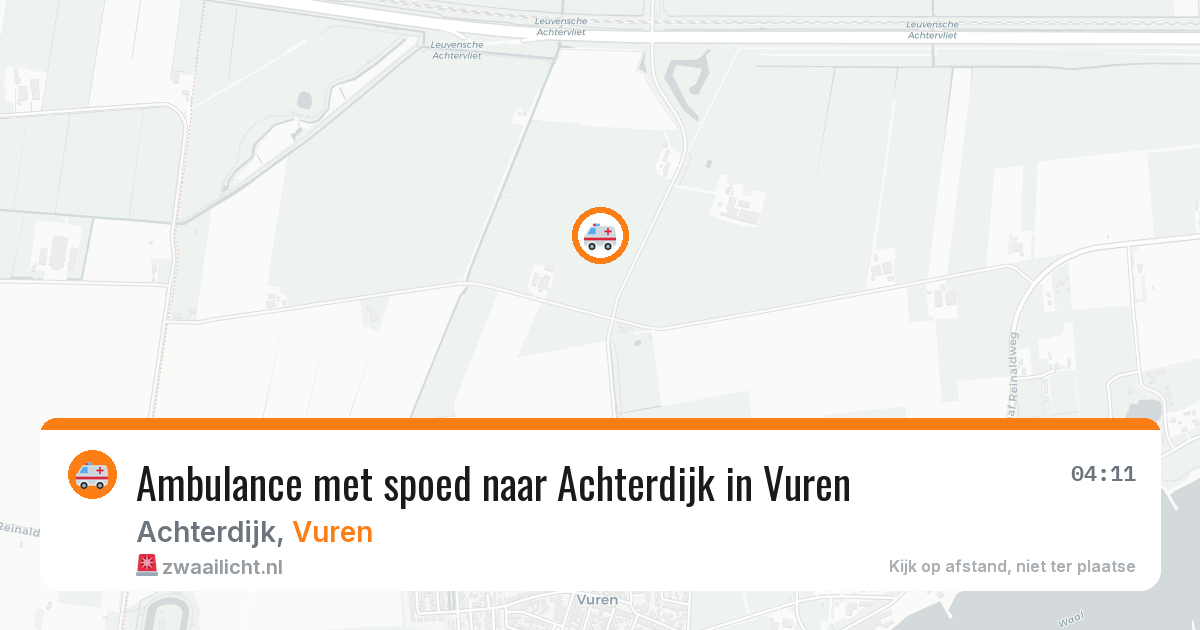 Ambulance met spoed naar Achterdijk in Vuren — 14 aug 2026
