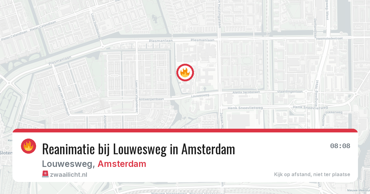Reanimatie bij Louwesweg in Amsterdam — 20 mrt 2026