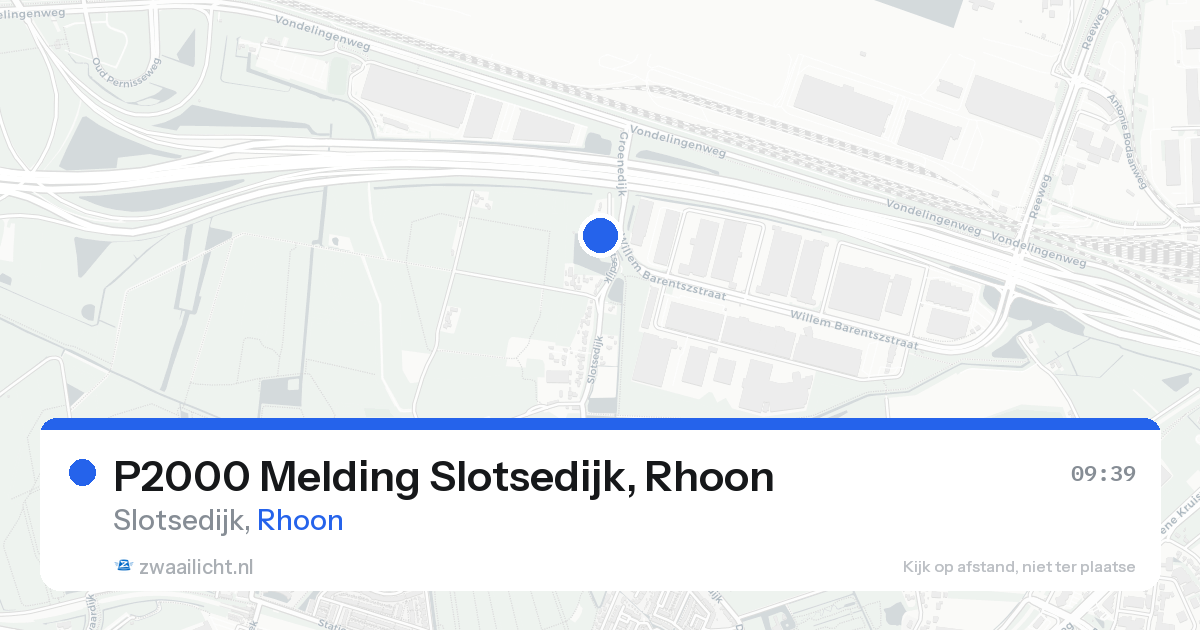 P2000 Melding Slotsedijk, Rhoon — 19 aug 2026